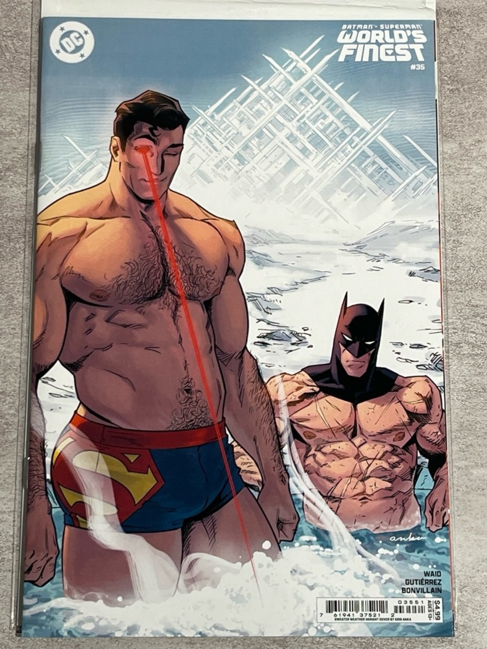 Sweater weather variant cover World's Finest #35 batman & superman, dc comics